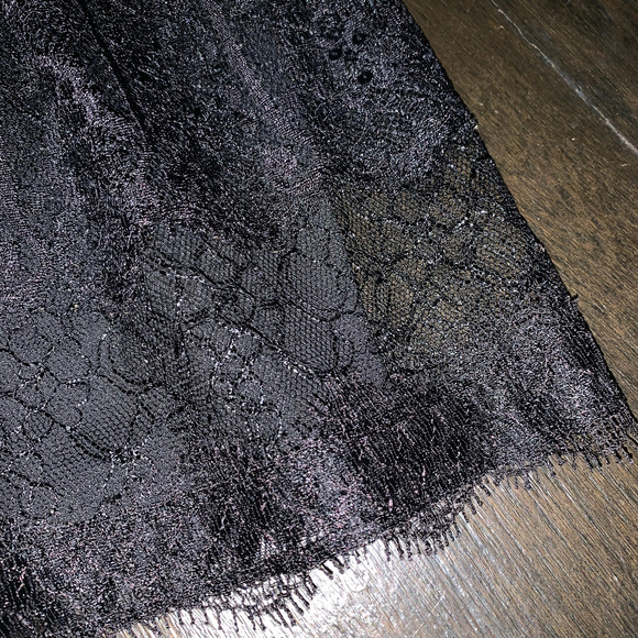 Ann Taylor Black Lace Skirt Pencil Sequin 0P S NEW - Picture 6 of 8
